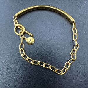 J. Crew Sterling Silver 925 Gold Vermeil Bark link Bracelet 6.5"